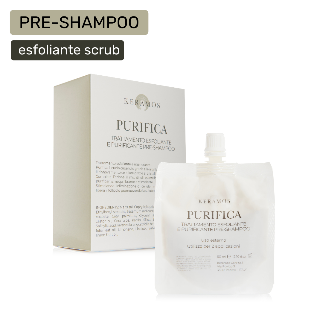 Purifica: trattamento pre-shampoo esfoliante 180ml