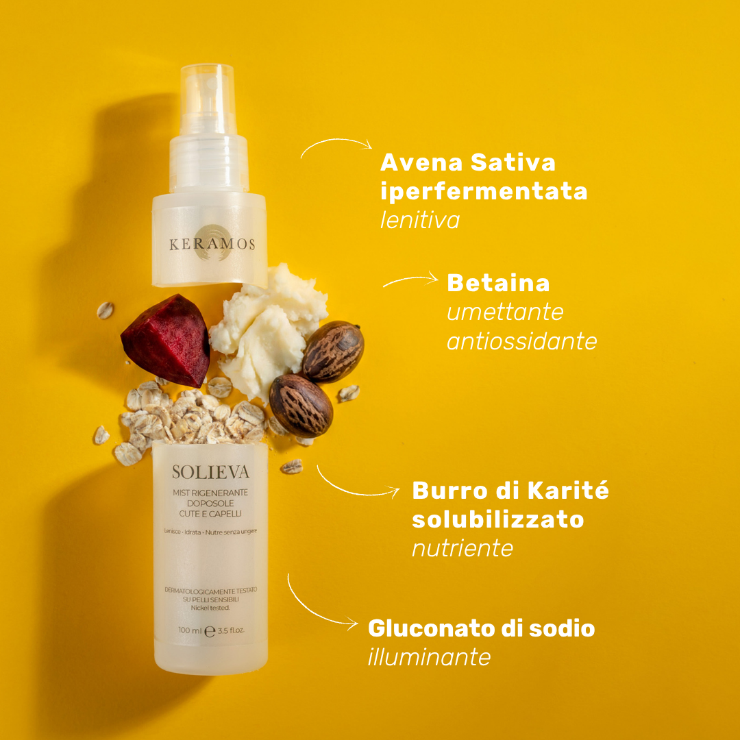 SOLIEVA: Mist rigenerante doposole per cuoio capelluto e capelli 100ml